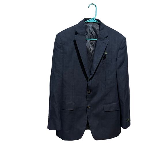 Ralph Lauren Men's Windowpane Two Button Blazer Jacket Blue 40R Green Label - Picture 1 of 7